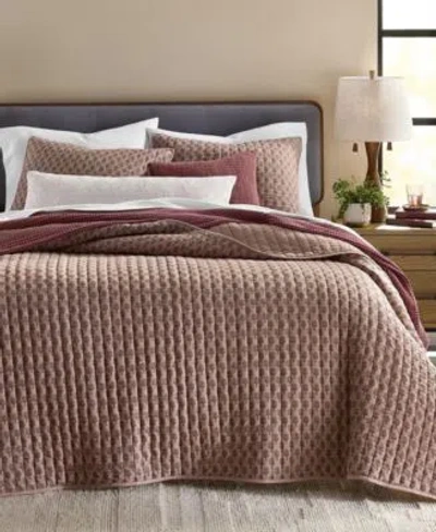 Oake Plum Floral Coverlet Sets Macys Exclusive In Dry Hibiscus
