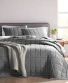 Oake Stonewashed Check Coverlet Sets Created For Macys In Charcoal