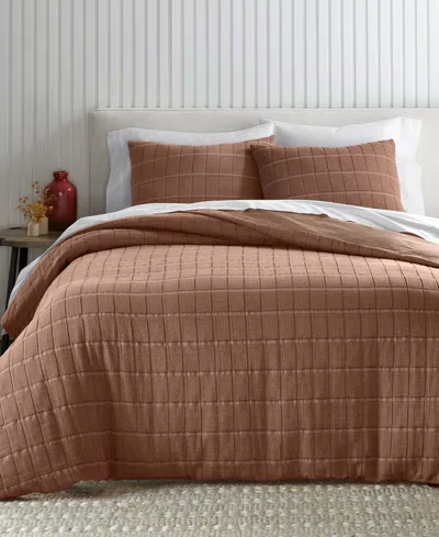 Oake Textured Check 3-pc. Duvet Set, King, Exclusively For Macy's In Brown