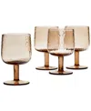 Oake Textured Wine Glasses, Set Of 4, Exclusively At Macy's In Amber
