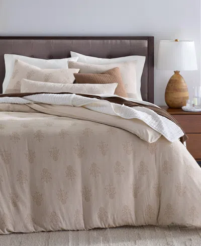 Oake Woven Floral Block 3-piece Comforter Set, King, Macy's Exclusive In Brown