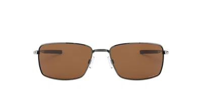 Oakley 0oo4075 Rectangle Polarized Sunglasses In Brown
