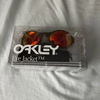 Pre-owned Oakley 2024  Eye Jacket X Satisfy Running Matte Olive Prizm Ruby & Black Lenses