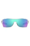 Oakley 32mm Rectangular Sunglasses In Polished Clear/prizm Sapphire