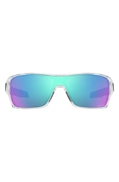 Oakley 32mm Rectangular Sunglasses In Polished Clear/prizm Sapphire