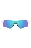 Oakley 38mm Radarlock® Path® Wrap Sunglasses In Polished White/prizm Sapphire