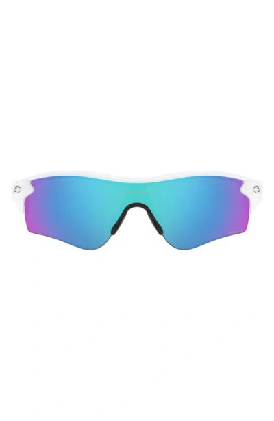 Oakley 38mm Radarlock® Path® Wrap Sunglasses In Polished White/prizm Sapphire