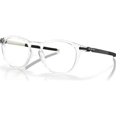 Oakley 50mm Round Optical Glasses In Metallic