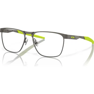 Oakley 51mm Rectangle Optical Glasses In Metallic