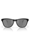 Oakley 53mm Prizm™ Polarized Round Sunglasses In Matte Black/polar