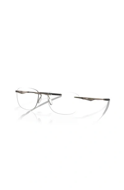 Oakley 53mm Rectangle Optical Glasses In Silver