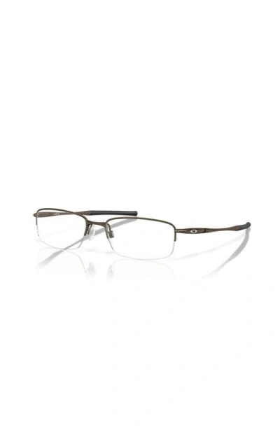 Oakley 54mm Rectangle Optical Glasses In Metallic