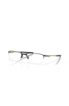 Oakley 54mm Rectangle Optical Glasses In Brown