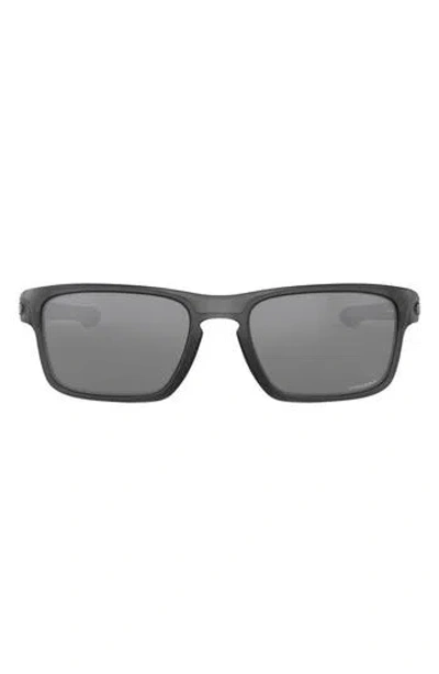 Oakley 56mm Polarized Square Sunglasses In Matte Black/tort