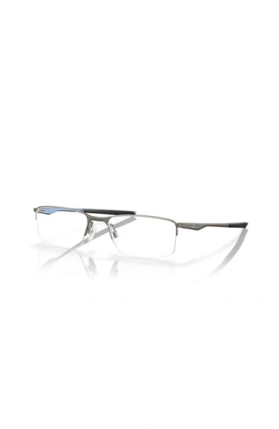 Oakley 56mm Rectangle Optical Glasses In Metallic