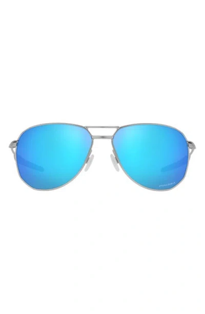 Oakley 57mm Pilot Sunglasses In Satin Chrome/prizm Sapphire