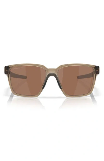 Oakley 57mm Polarized Rectangular Sunglasses In Brown