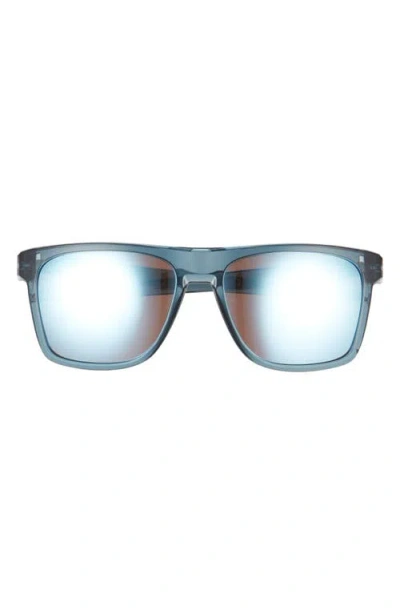 Oakley 57mm Polarized Rectangular Sunglasses In Crystal/black