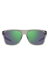Oakley 57mm Polarized Rectangular Sunglasses In Grey Metal