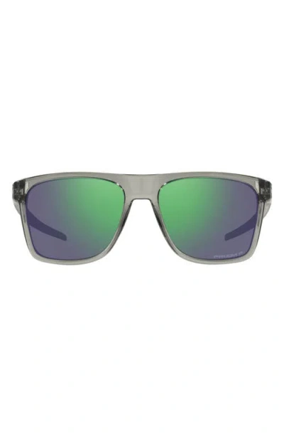 Oakley 57mm Polarized Rectangular Sunglasses In Grey Metal