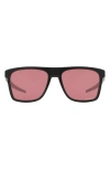 Oakley 57mm Polarized Rectangular Sunglasses In Matte Black