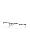 Oakley 57mm Rectangle Optical Glasses In Brown