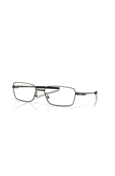 Oakley 57mm Rectangle Optical Glasses In Metallic