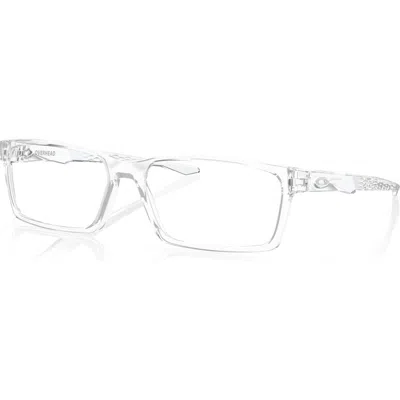 Oakley 57mm Rectangle Optical Glasses In Transparent