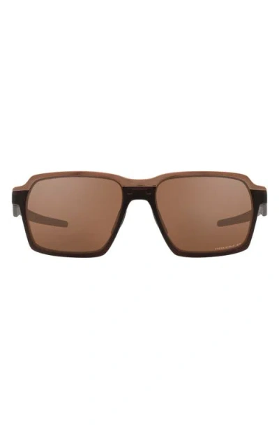Oakley 58mm Polarized Rectangular Sunglasses In Brown