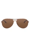 Oakley 59mm Polarized Aviator Sunglasses In Gold/pink Gradient