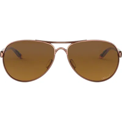 Oakley 59mm Polarized Aviator Sunglasses In Gold/pink Gradient
