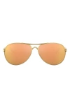 Oakley 59mm Polarized Aviator Sunglasses In Polished Gold/prizm Rose Gold