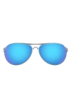 Oakley 59mm Polarized Aviator Sunglasses In Silver/blue Gradient