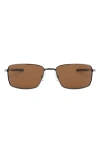 Oakley 60mm Polarized Rectangle Sunglasses In Tungsten/prizm Tungsten