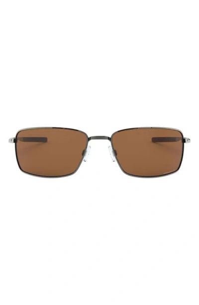 Oakley 60mm Polarized Rectangle Sunglasses In Tungsten/prizm Tungsten