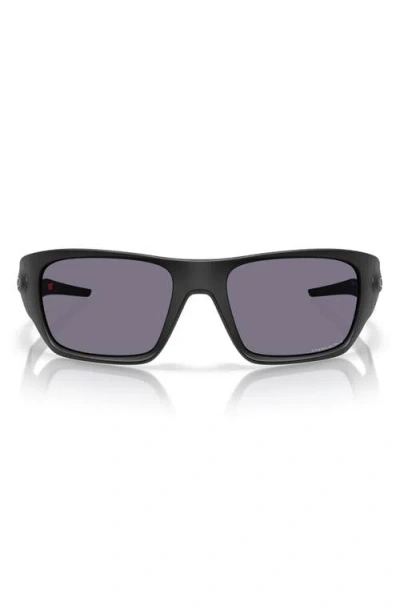 Oakley 60mm Prizm™ Rectangular Sunglasses In Matte Black/prizm Grey