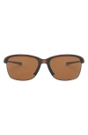 Oakley 65mm Oversize Polarized Rectangular Sunglasses In Matte Tortoise/brown