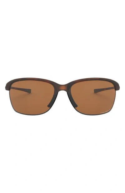Oakley 65mm Oversize Polarized Rectangular Sunglasses In Matte Tortoise/brown