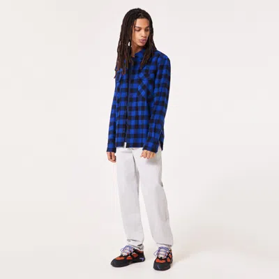 Oakley 90s Plaid Ls Shirt In Black,blue