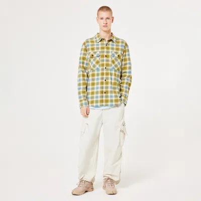 Oakley 90s Plaid Ls Shirt In Pacific,mist,sulfid Check
