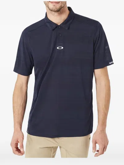 Oakley Aero Stripe-jacquard Polo Shirt In Blue