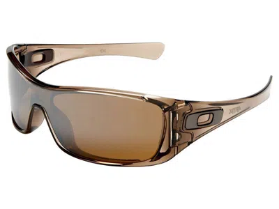Pre-owned Oakley Antix Polarized Sunglasses 12-960 Brown Smoke/tungsten Iridium