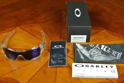 Pre-owned Oakley Authentic  Batwolf Sunglasses Polished Clear Ice Iridium Icons Oo9101-07 In Blue