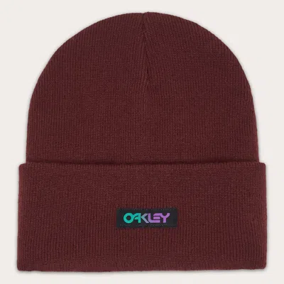 Oakley B1b Gradient Patch Beanie In Burgundy