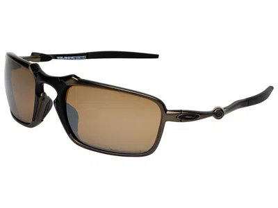 Pre-owned Oakley Badman Polarized Sunglasses Oo6020-02 X Metal Pewter/tungsten Iridium