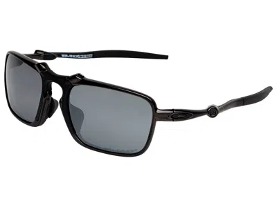 Pre-owned Oakley Badman Polarized Sunglasses Oo6035-01 X Metal Carbon/black Iridium Asian