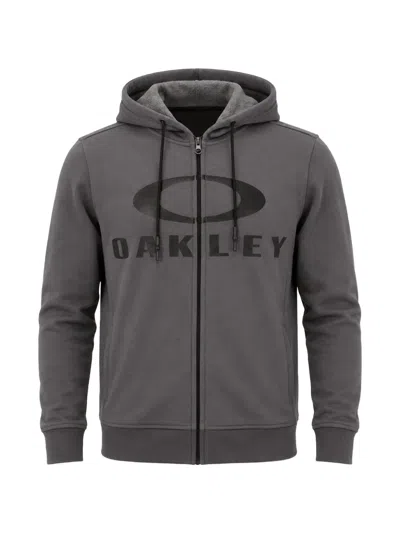 Oakley Bark Logo-print Hoodie In Gray