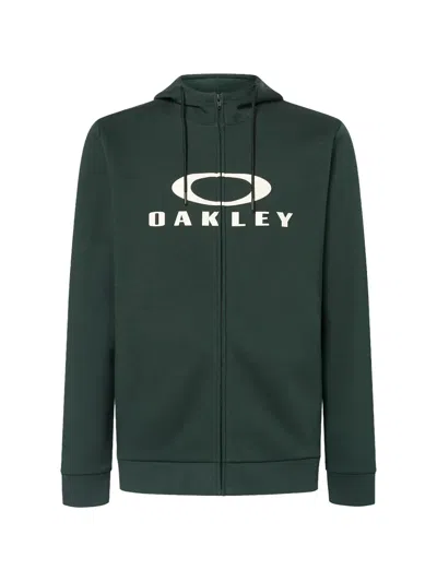 Oakley Bark Logo-print Hoodie In Green