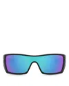 Oakley Batwolf Rectangular Sunglasses, 58mm In Polished Black / Prizm Sapphire