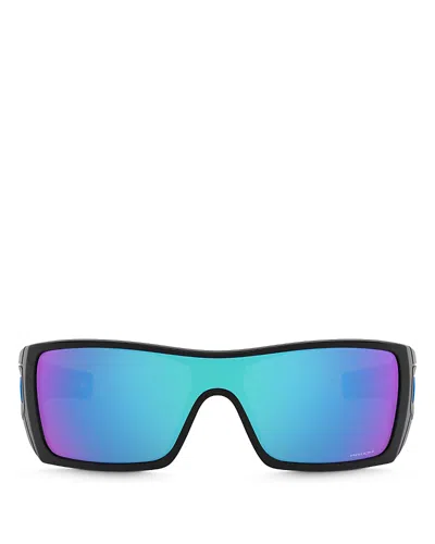 Oakley Batwolf Rectangular Sunglasses, 58mm In Polished Black / Prizm Sapphire
